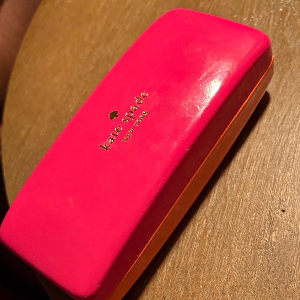 kate spade Pink Hard-Shell Eyewear Case with Orange Trim